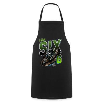 6e anniversaire de motocross - Tablier de cuisine - noir - Devant - AI Model Male 185 dark (185cm)