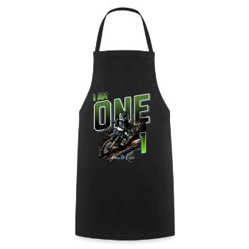 1er anniversaire de motocross - Tablier de cuisine - noir - Devant - AI Model Male 185 dark (185cm)