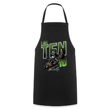 Motocross 10th Birthday - Cooking Apron - black - Front - AI Model Male 185 dark (185cm)