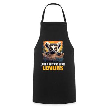 Lémuren Lémuriens Lémurien - Tablier de cuisine - noir - Devant - AI Model Male 185 dark (185cm)