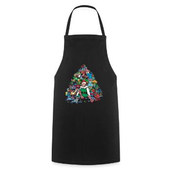 Elfes Noël laid Noël Noël Père Noël - Tablier de cuisine - noir - Devant - AI Model Male 185 dark (185cm)