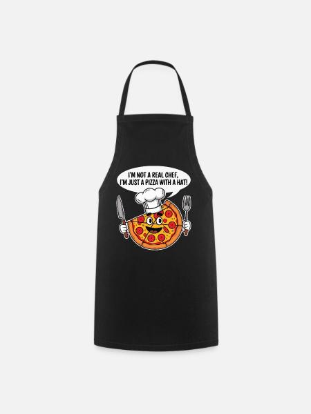 Pizzabäcker Humor T-Shirt - Kochschürze - Schwarz
