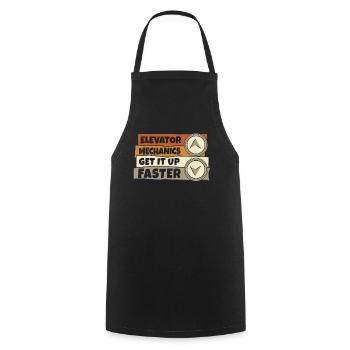 Elevator Mechanics Get It Up Faster Repair - Cooking Apron - black - Front - AI Model Male 185 dark (185cm)
