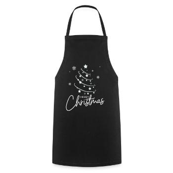 Weihnachtsstern Spirale Stil - Kochschürze - Schwarz - Vorne - AI Model Male 185 dark (185cm)