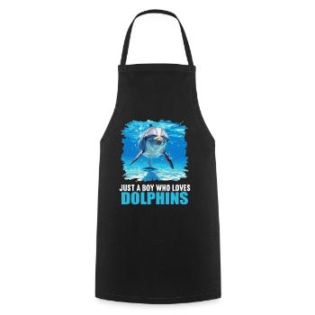 Dolphin Delfine Delfin - Kochschürze - Schwarz - Vorne - AI Model Male 185 dark (185cm)