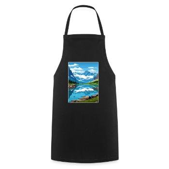 Gletscher-Nationalpark Reiseposter Souvenir WPA - Kochschürze - Schwarz - Vorne - AI Model Male 185 dark (185cm)
