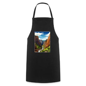 Black Canyon National Park Colorado Travel Poster - Cooking Apron - black - Front - AI Model Male 185 dark (185cm)