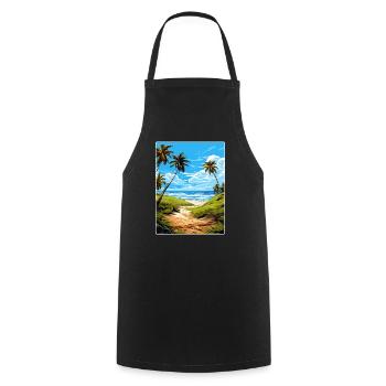 Biscanye Nationalpark Reiseposter Souvenir WPA - Kochschürze - Schwarz - Vorne - AI Model Male 185 dark (185cm)