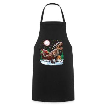 Dinosaur Ugly Christmas Christmas Xmas Trex - Cooking Apron - black - Front - AI Model Male 185 dark (185cm)