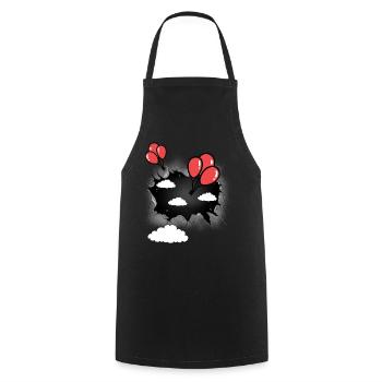 Clouds Cloud Celestial Balloons Balloon Flying - Cooking Apron - black - Front - AI Model Male 185 dark (185cm)