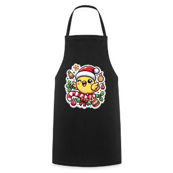 Puce de Canari de Noël - Tablier de cuisine - noir - Devant - AI Model Male 185 dark (185cm)