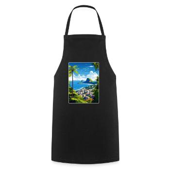 Rio de Janeiro Brésil Affiche de voyage Souvenir WPA - Tablier de cuisine - noir - Devant - AI Model Male 185 dark (185cm)