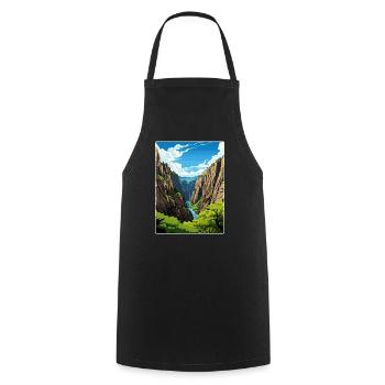Black Canyon National Park Colorado Travel Poster - Cooking Apron - black - Front - AI Model Male 185 dark (185cm)