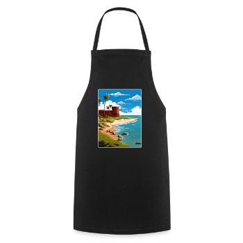 Trockener Tortugas Nationalpark Reiseposter Souvenir - Kochschürze - Schwarz - Vorne - AI Model Male 185 dark (185cm)