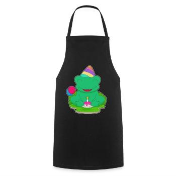 Frog Birthday Party Hat - Cooking Apron - black - Front - AI Model Male 185 dark (185cm)