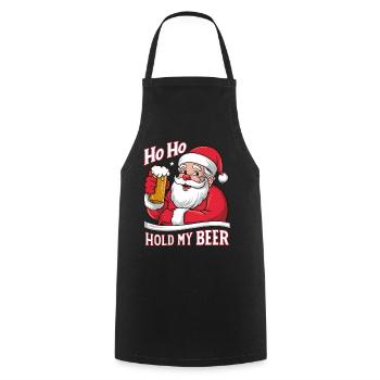 Bier Ugly Christmas Weihnachten Xmas Santa Claus - Kochschürze - Schwarz - Vorne - AI Model Male 185 dark (185cm)