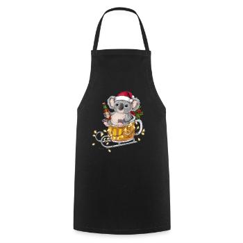 Koala Ugly Christmas Christmas Xmas Beer - Cooking Apron - black - Front - AI Model Male 185 dark (185cm)