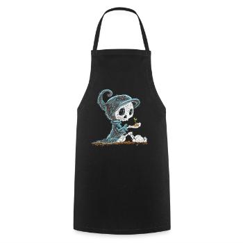 Skelett Hält Pflanze Hoffnung Entstehung - Kochschürze - Schwarz - Vorne - AI Model Male 185 dark (185cm)