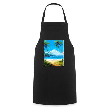 Barbade Caraïbes Voyage Affiche Souvenir Peinture WP - Tablier de cuisine - noir - Devant - AI Model Male 185 dark (185cm)