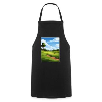 Tpc Boston Golf Club Affiche de voyage Souvenir WPA - Tablier de cuisine - noir - Devant - AI Model Male 185 dark (185cm)