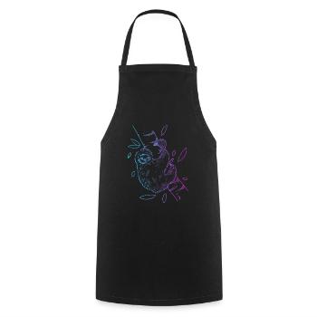 Brown-Throated Pilosa Folivora Lover Sloth - Cooking Apron - black - Front - AI Model Male 185 dark (185cm)