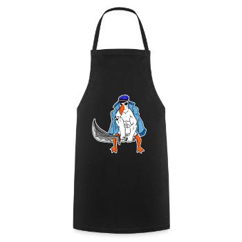 Muscles de la mouette - Tablier de cuisine - noir - Devant - AI Model Male 185 dark (185cm)