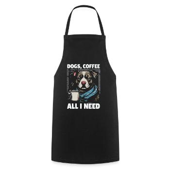 Funny Dog Art Dog Owner Dogs Coffee - Cooking Apron - black - Front - AI Model Male 185 dark (185cm)
