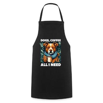 Funny Dog Art Dog Owner Dogs Coffee - Cooking Apron - black - Front - AI Model Male 185 dark (185cm)