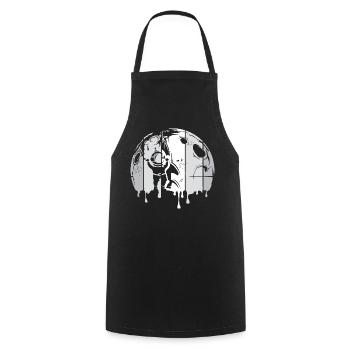 Mond Astronaut Weltall Rakete Graffiti retro Logo - Kochschürze - Schwarz - Vorne - AI Model Male 185 dark (185cm)