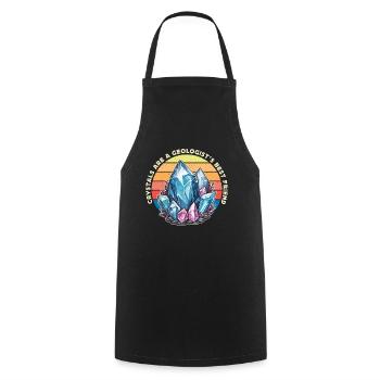 Geologist Crystals Are A Geologist's Rockhounding - Cooking Apron - black - Front - AI Model Male 185 dark (185cm)