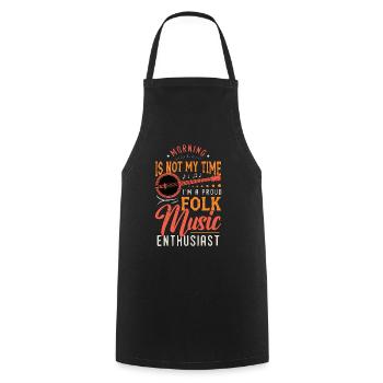 Folk Music Morning Is Not My Time Banjo Player - Cooking Apron - black - Front - AI Model Male 185 dark (185cm)