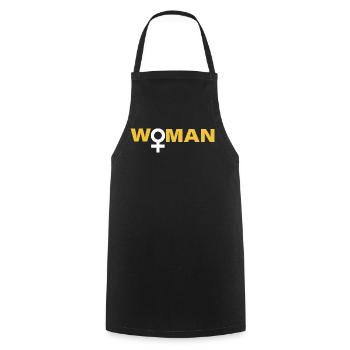 WOMAN - Kochschürze - Schwarz - Vorne - AI Model Male 185 dark (185cm)