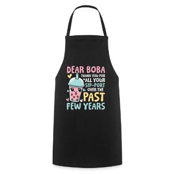 Lustiger Bubble Tea Spruch für einen Bubble Tea - Kochschürze - Schwarz - Vorne - AI Model Male 185 dark (185cm)