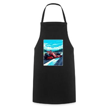 Affiche de voyage de la course automobile du circuit de Monza en Italie - Tablier de cuisine - noir - Devant - AI Model Male 185 dark (185cm)