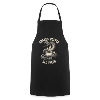 Lustiges Schlangen Kunst Schlange Kaffee Reptilien - Kochschürze - Schwarz - Vorne - AI Model Male 185 dark (185cm)