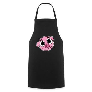 Pig Head - Cooking Apron - black - Front - AI Model Male 185 dark (185cm)