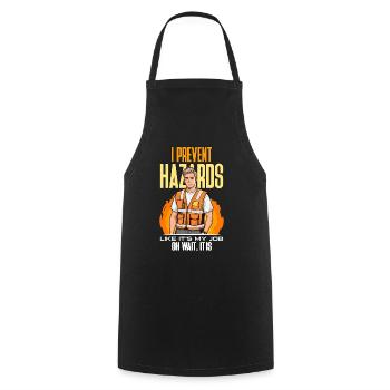 Safety Officer I Prevent Hazards Safety Management - Cooking Apron - black - Front - AI Model Male 185 dark (185cm)