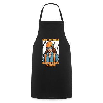 Safety Officer Keeping Chaos In Check Enforcement - Cooking Apron - black - Front - AI Model Male 185 dark (185cm)
