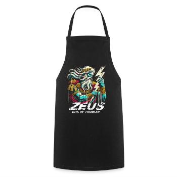 Zeus Greek god of thunder - Cooking Apron - black - Front - AI Model Male 185 dark (185cm)