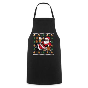 Bier Weihnachten Weihnachtsmann Xmas Christmas - Kochschürze - Schwarz - Vorne - AI Model Male 185 dark (185cm)