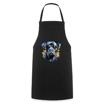 Cane Corso with sunglasses - Cooking Apron - black - Front - AI Model Male 185 dark (185cm)