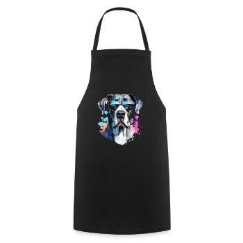 Great Dane with sunglasses - Cooking Apron - black - Front - AI Model Male 185 dark (185cm)