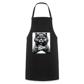Drôles de chats Jeux Pizza Gamer Gamer Jeux - Tablier de cuisine - noir - Devant - AI Model Male 185 dark (185cm)