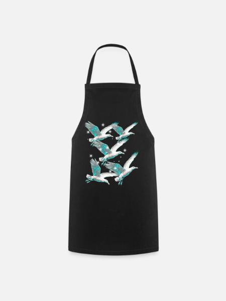 Maritime, Seagulls, Seagulls, Seabirds - Cooking Apron - black