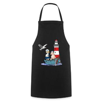 Maritime Sailor Boat Kids Child Sheep Adventure - Cooking Apron - black - Front - AI Model Male 185 dark (185cm)