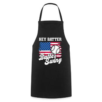 Baseball Sports Baseball Player Pitcher Catcher USA - Cooking Apron - black - Front - AI Model Male 185 dark (185cm)