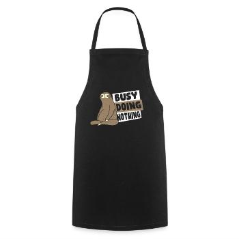Busy Doing Nothing Brown-Throated Pilosa Folivora - Cooking Apron - black - Front - AI Model Male 185 dark (185cm)