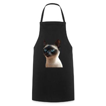 Siamkatze Siam Katze Siamese Cat Siamesen Katzen - Kochschürze - Schwarz - Vorne - AI Model Male 185 dark (185cm)