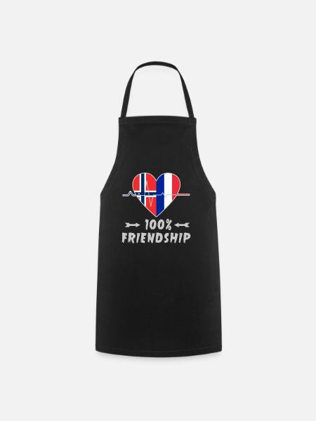 La Norvège et la France, une amitié à 100 % - Tablier de cuisine - noir