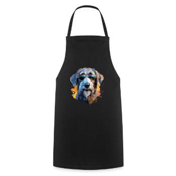 Wolfhound with sunglasses - Cooking Apron - black - Front - AI Model Male 185 dark (185cm)